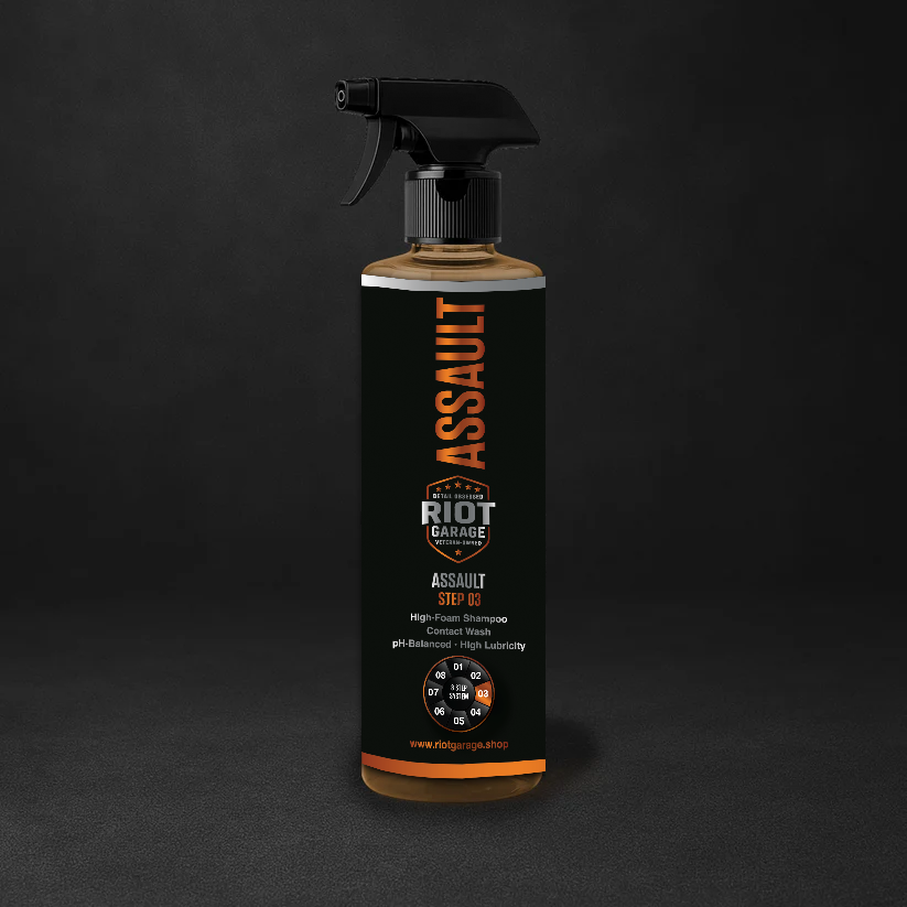ASSAULT Step 03 High-Foam Shampoo — front and back label view