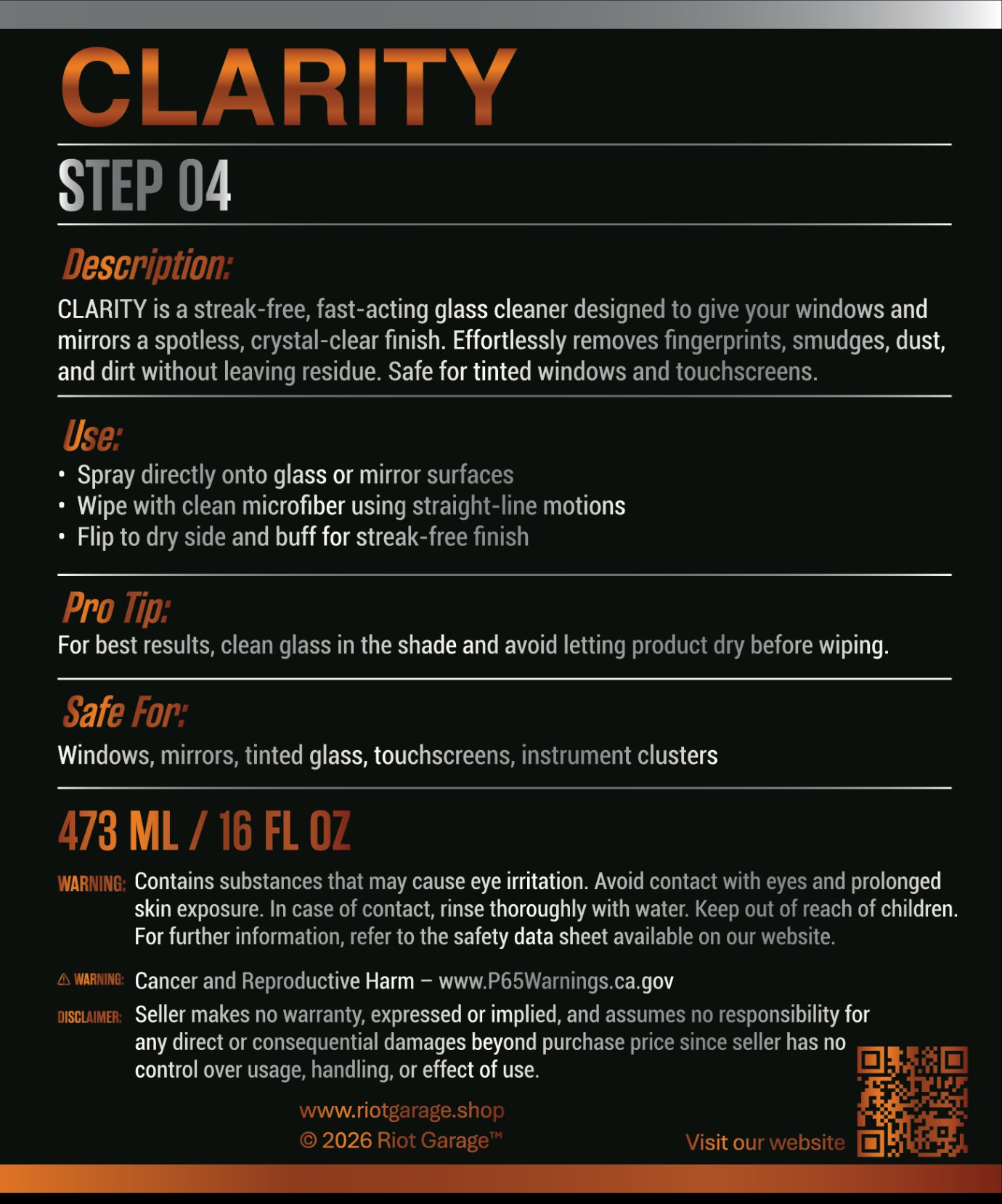 Step 04: CLARITY - Glass Cleaner — alternate view 1
