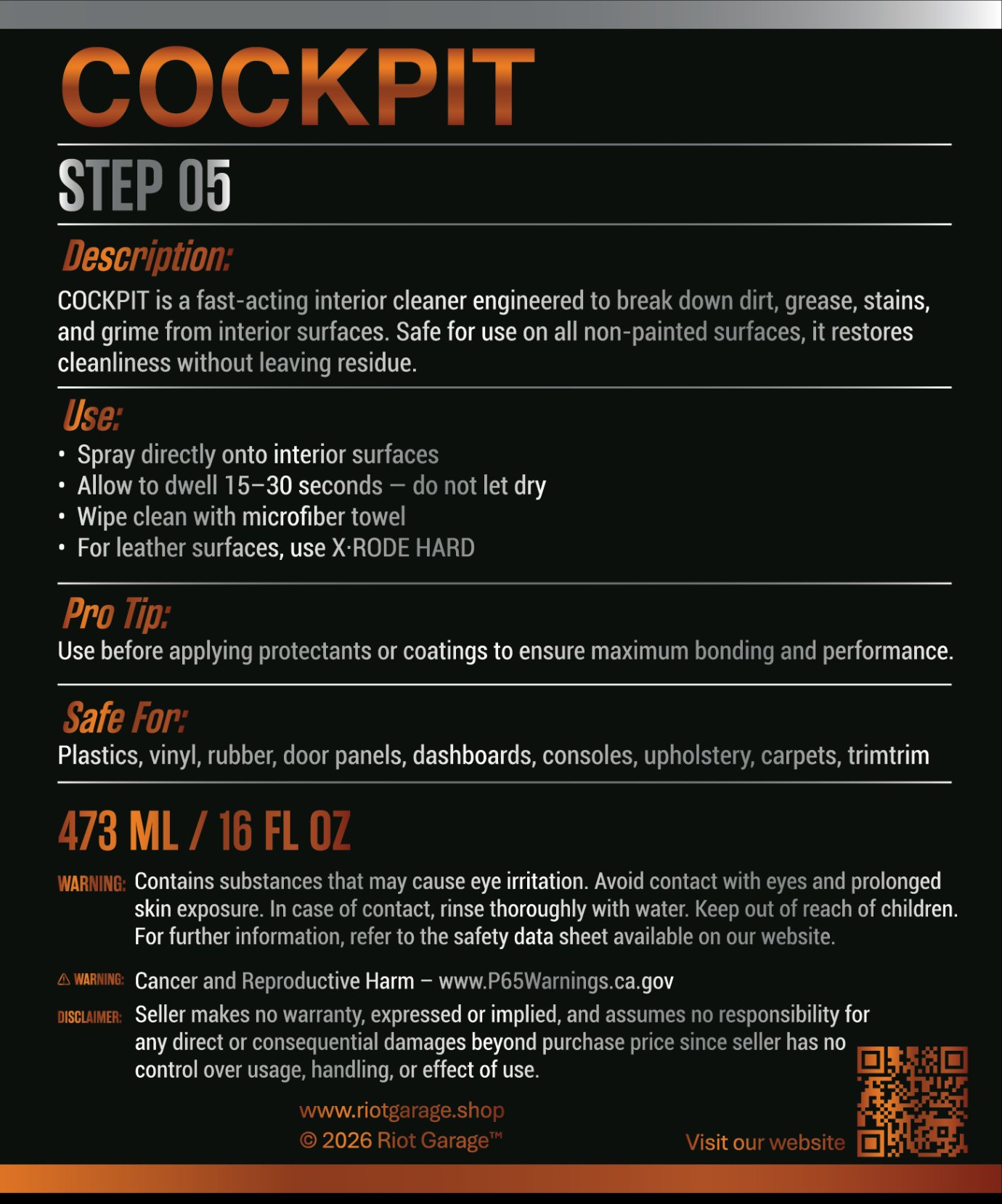 Step 05: COCKPIT - Interior Cleaner — alternate view 1