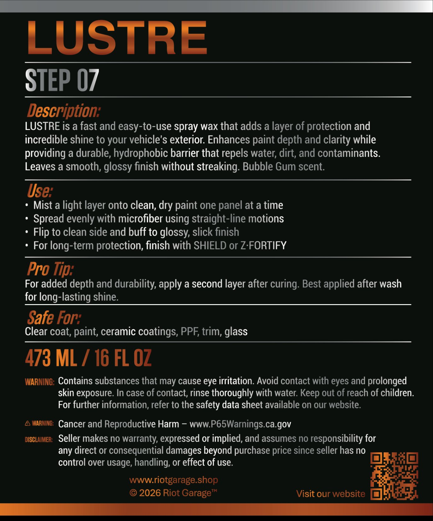 Step 07: LUSTRE - Spray Wax — alternate view 1