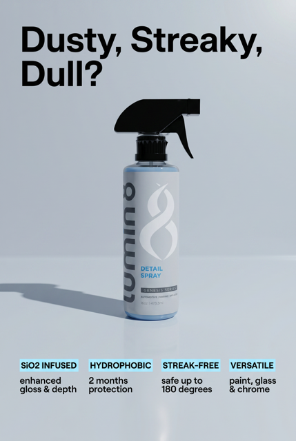 Lumin8 Detail Spray in use