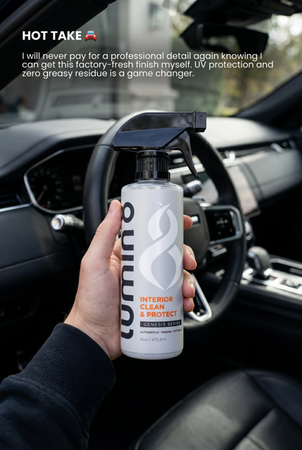 Lumin8 Interior Clean and Protect on center console