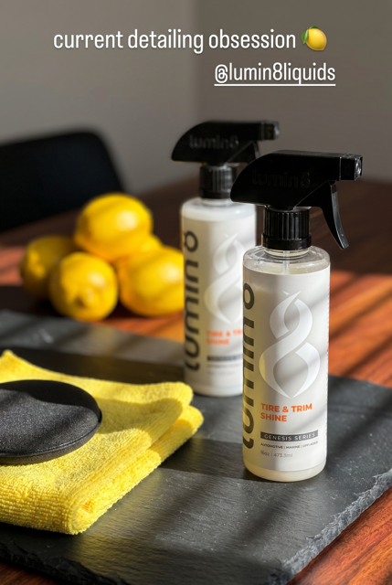 Lumin8 Tire and Trim Shine label