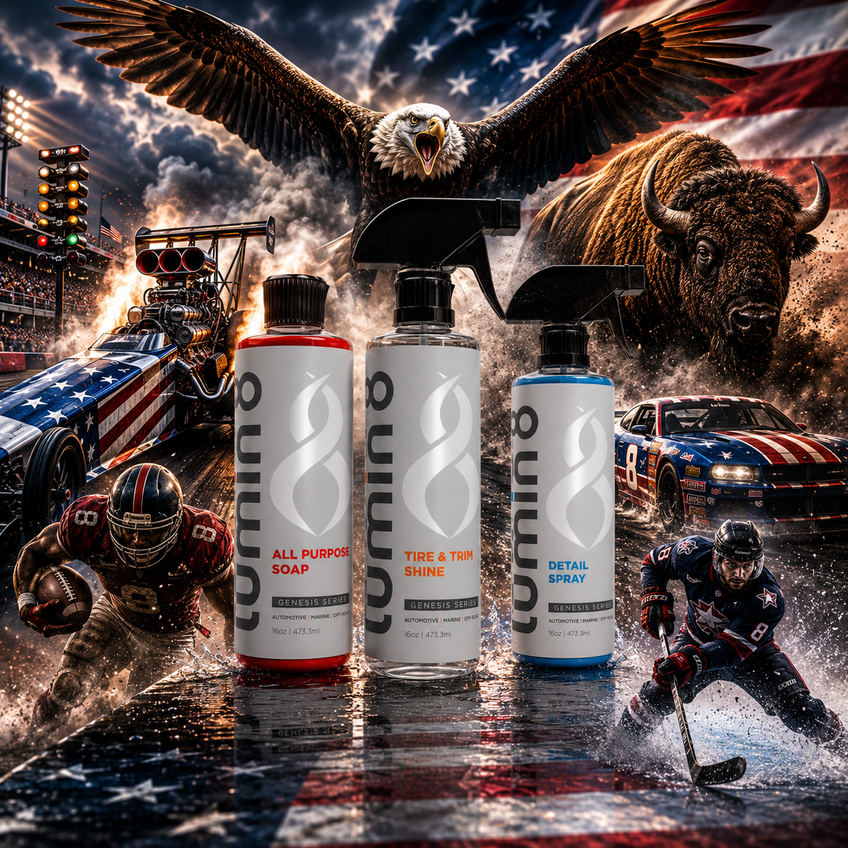 Lumin8 USA 250 Bundle red white and blue