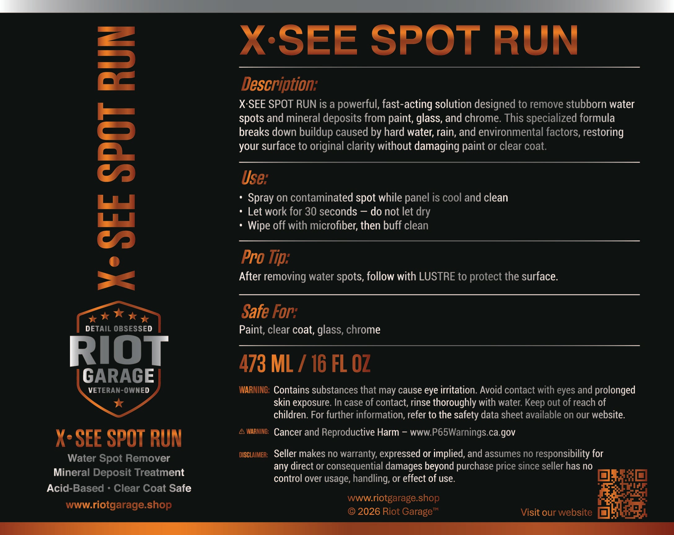 X·SEE SPOT RUN — Water Spot Remover — alternate view 1
